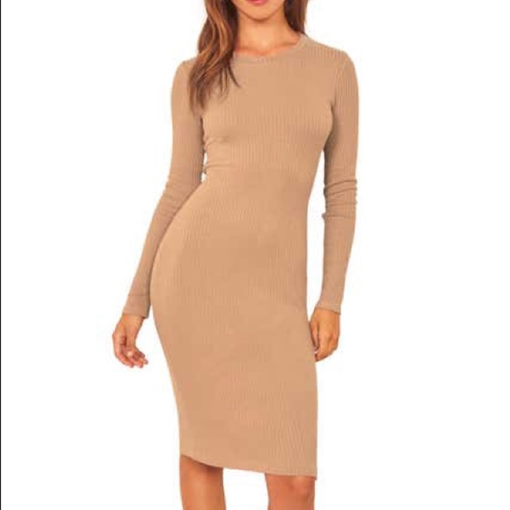 Reformation Wednesday Ribbed Crewneck Dress